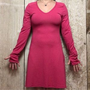 Long sleeve dress extra small, bright pink